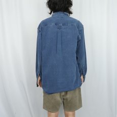 画像3: 80〜90's L.L.Bean USA製 刺子織りインディゴコットン ボタンダウンシャツ M (3)