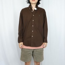 画像2: Ralph Lauren "BLAKE" ロゴ刺繍 コットンボタンダウンシャツ M (2)