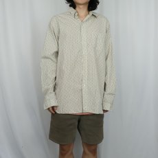 画像2: POLO Ralph Lauren 総柄 マチ付き コットンシャツ L (2)
