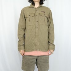 画像2: 2018SS Patagonia ヘンプ×ポリエステル ワークシャツ S (2)