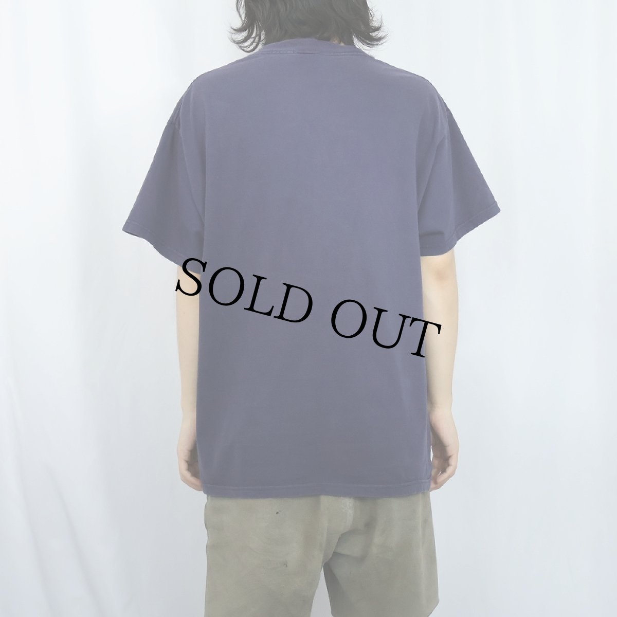 画像3: Charlie Brown "GOOD GRIEF" キャラクター フロッキープリントTシャツ NAVY L (3)
