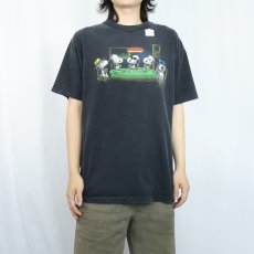 画像2: PEANUTS SNOOPY キャラクタープリントTシャツ BLACK L (2)