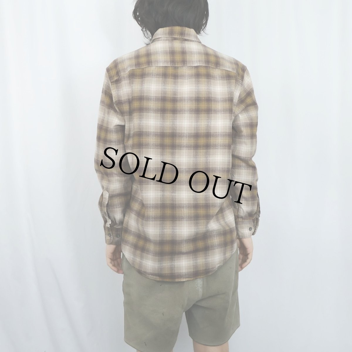 画像3: PENDLETON オンブレーチェック柄 ボタンダウン ライトネルシャツ M (3)