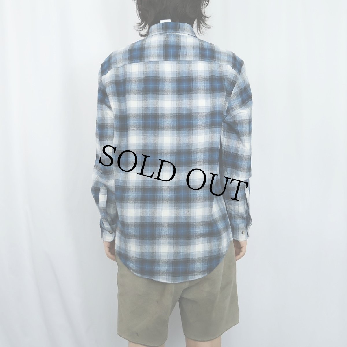 画像3: PENDLETON オンブレーチェック柄 ボタンダウン ライトネルシャツ L (3)