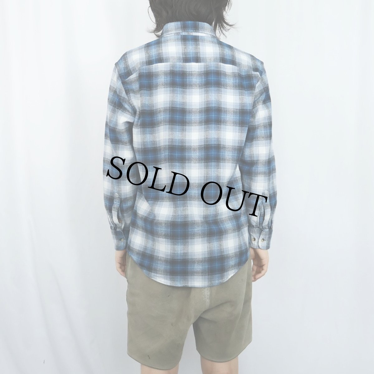 画像3: PENDLETON オンブレーチェック柄 ボタンダウン ライトネルシャツ M (3)