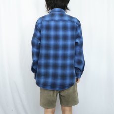 画像3: PENDLETON オンブレーチェック柄 ボタンダウン ライトネルシャツ XL (3)