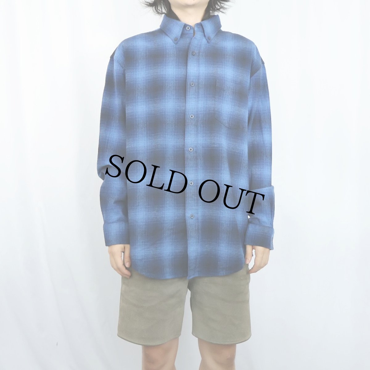 画像2: PENDLETON オンブレーチェック柄 ボタンダウン ライトネルシャツ L (2)