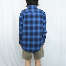 画像3: PENDLETON オンブレーチェック柄 ボタンダウン ライトネルシャツ L (3)