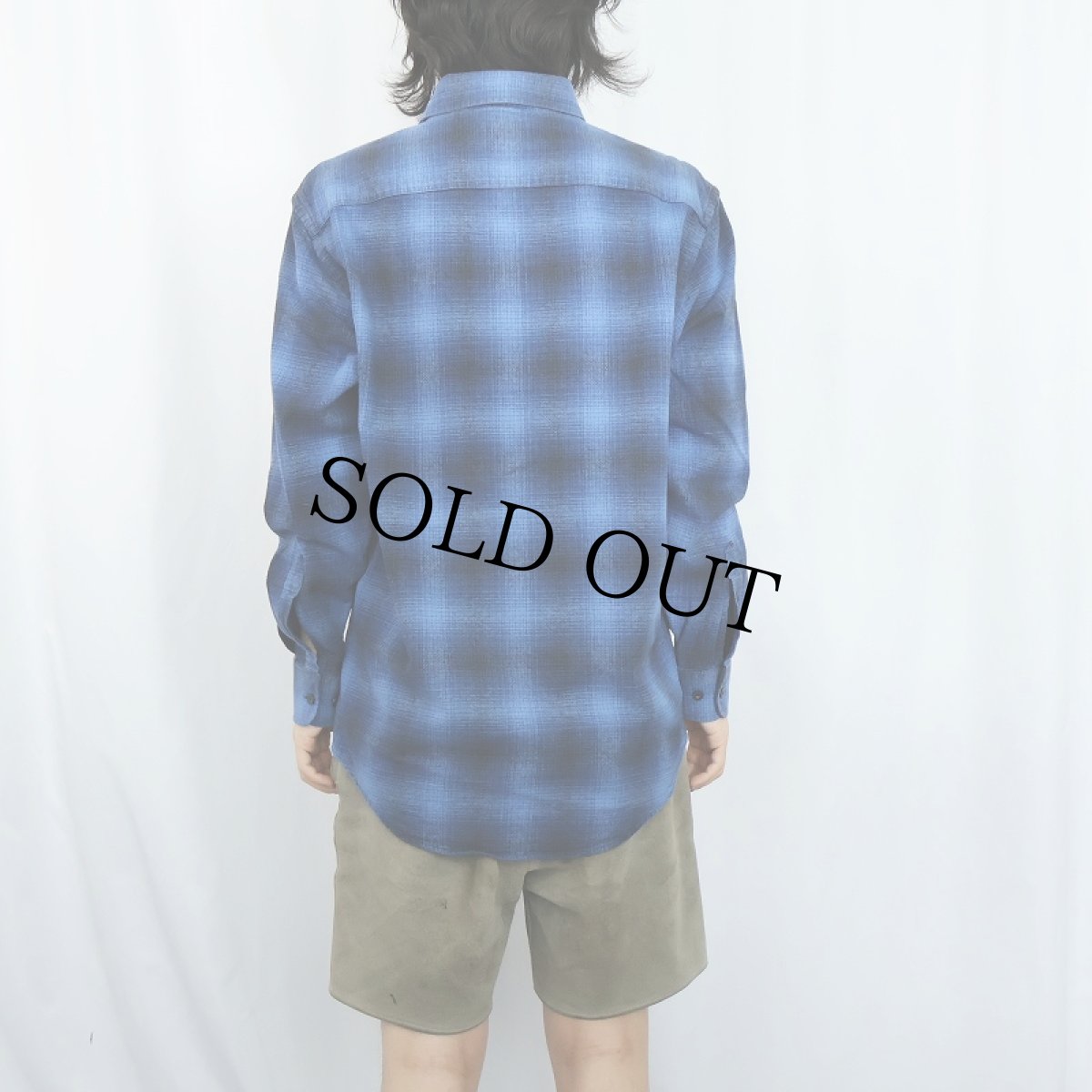 画像3: PENDLETON オンブレーチェック柄 ボタンダウン ライトネルシャツ M (3)