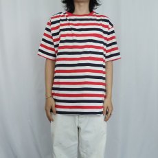 画像2: 80〜90's Eddie Bauer ボーダー柄 ポケットTシャツ (2)