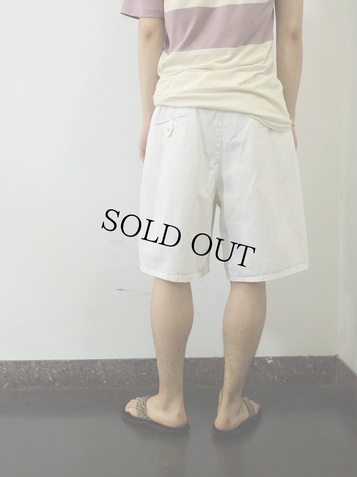 画像3: 90's POLO Ralph Lauren USA製 サイドアジャスタ付き 2タックチノショーツ W34 (3)