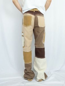 画像3: UNKNOWN カットオフ＆パッチワークデザイン カラーデニムパンツ W32 (3)