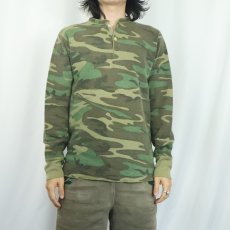 画像2: 90's duofold USA製 カモ柄 ヘンリーネック 2PLYカットソー L (2)