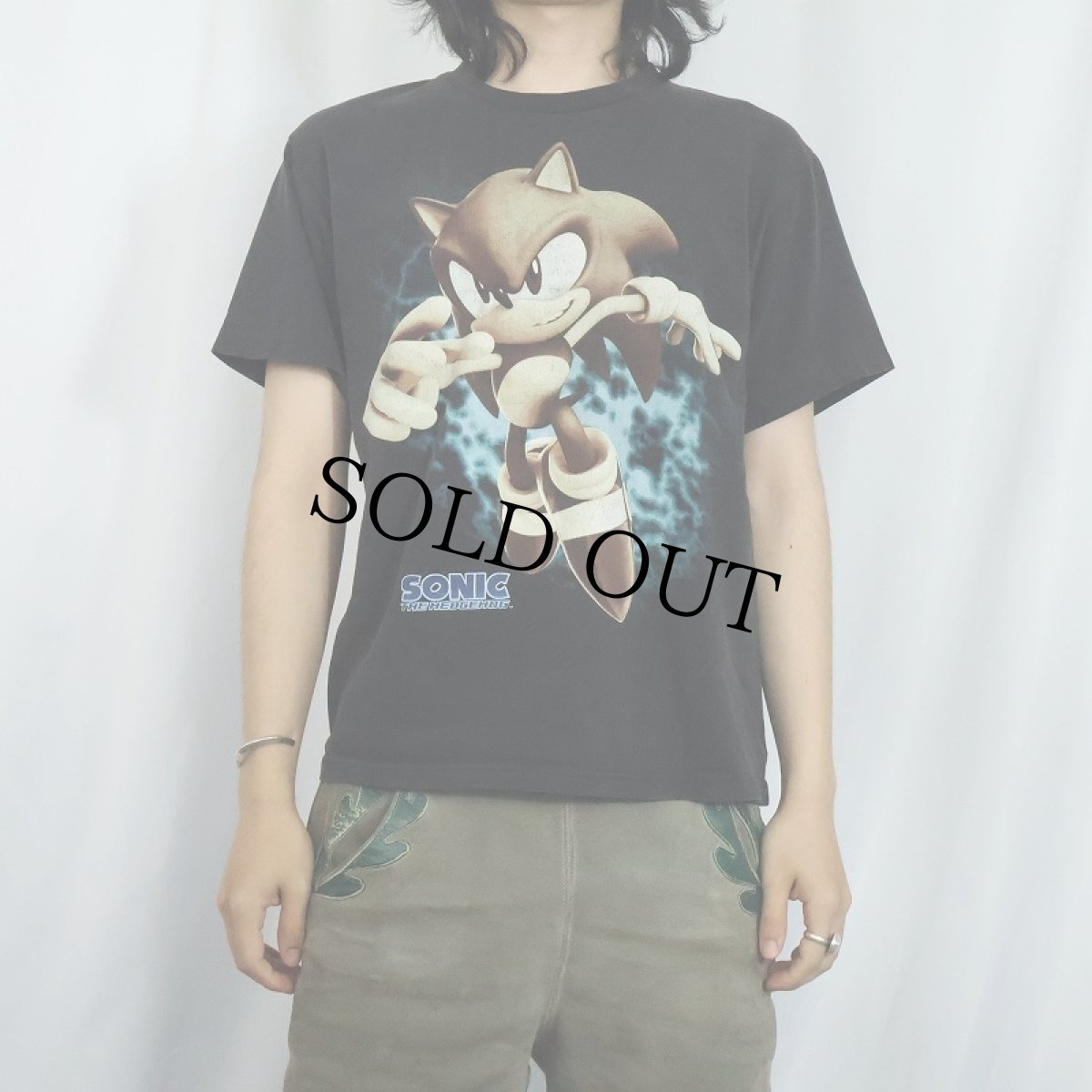 画像2: SONIC ゲームキャラクター プリントTシャツ BLACK XL (2)