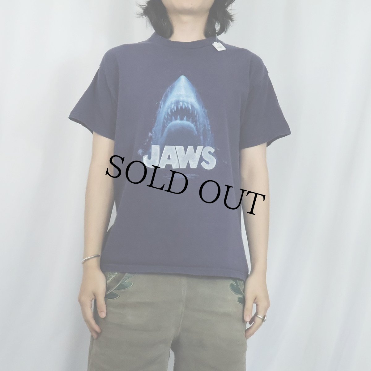 画像2: JAWS ホラー映画 プリントTシャツ M (2)