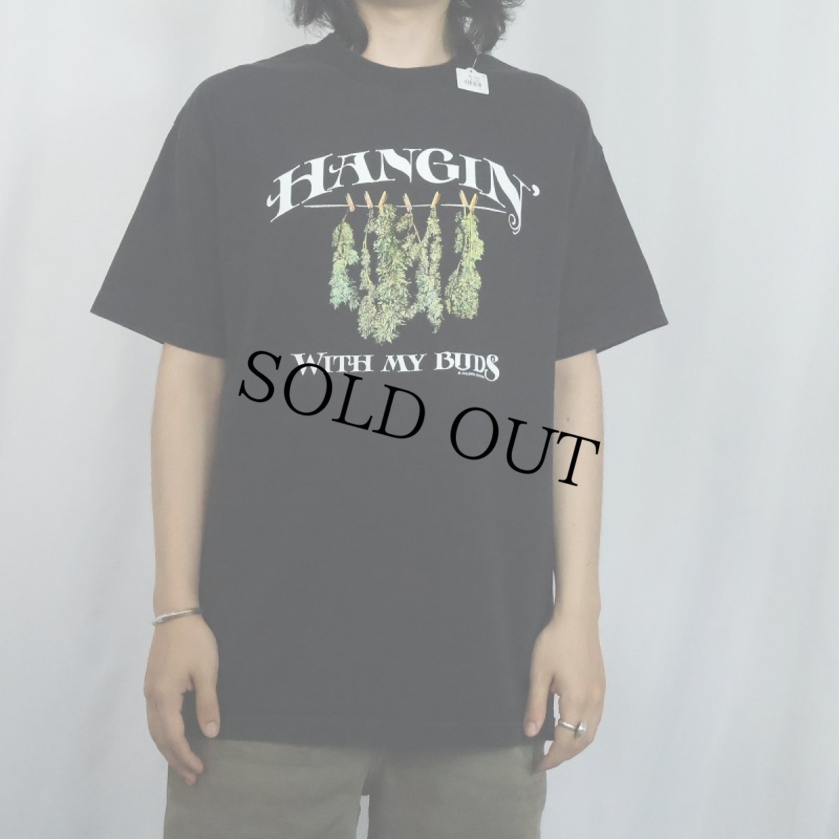 画像2: "HANGIN' WITH MY BUDS" ガンジャプリントTシャツ BLACK L (2)
