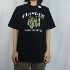 画像2: "HANGIN' WITH MY BUDS" ガンジャプリントTシャツ BLACK L (2)