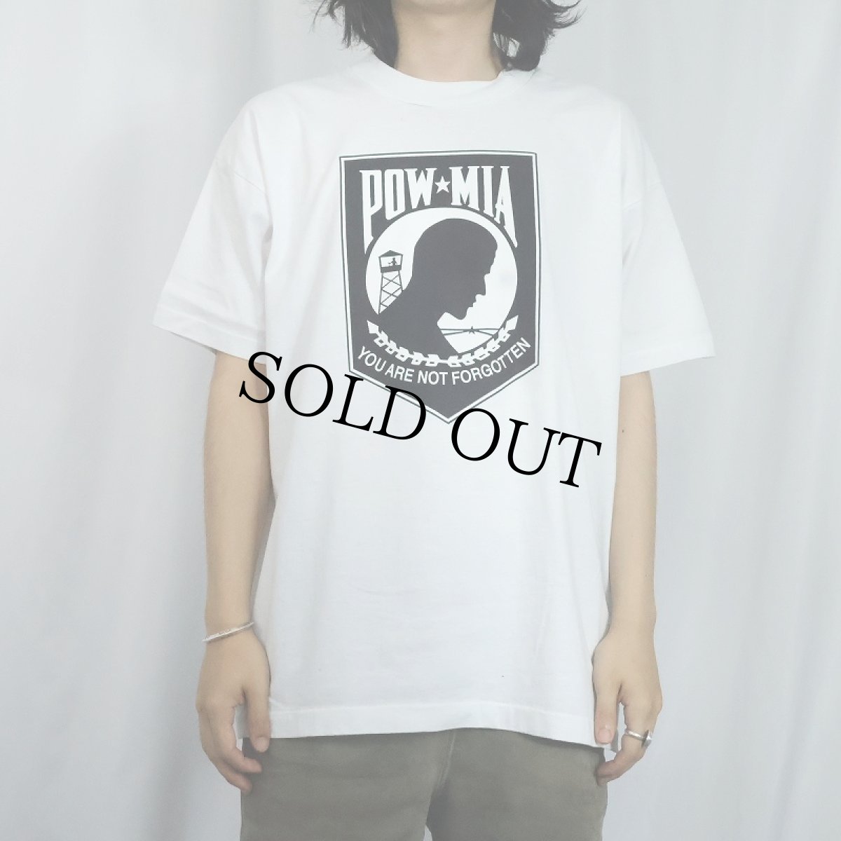 画像2: 90's USA製 POWMIA ミリタリープリントTシャツ XL (2)