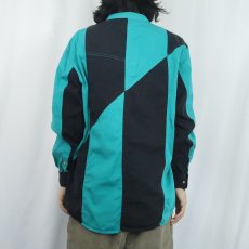 画像3: WESTERN FRONTIER 切り替えデザイン バンドカラー コットンシャツ L (3)