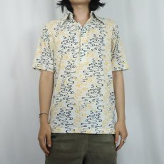 画像2: 70's Ben Hogan 総柄 ポリシャツ M (2)