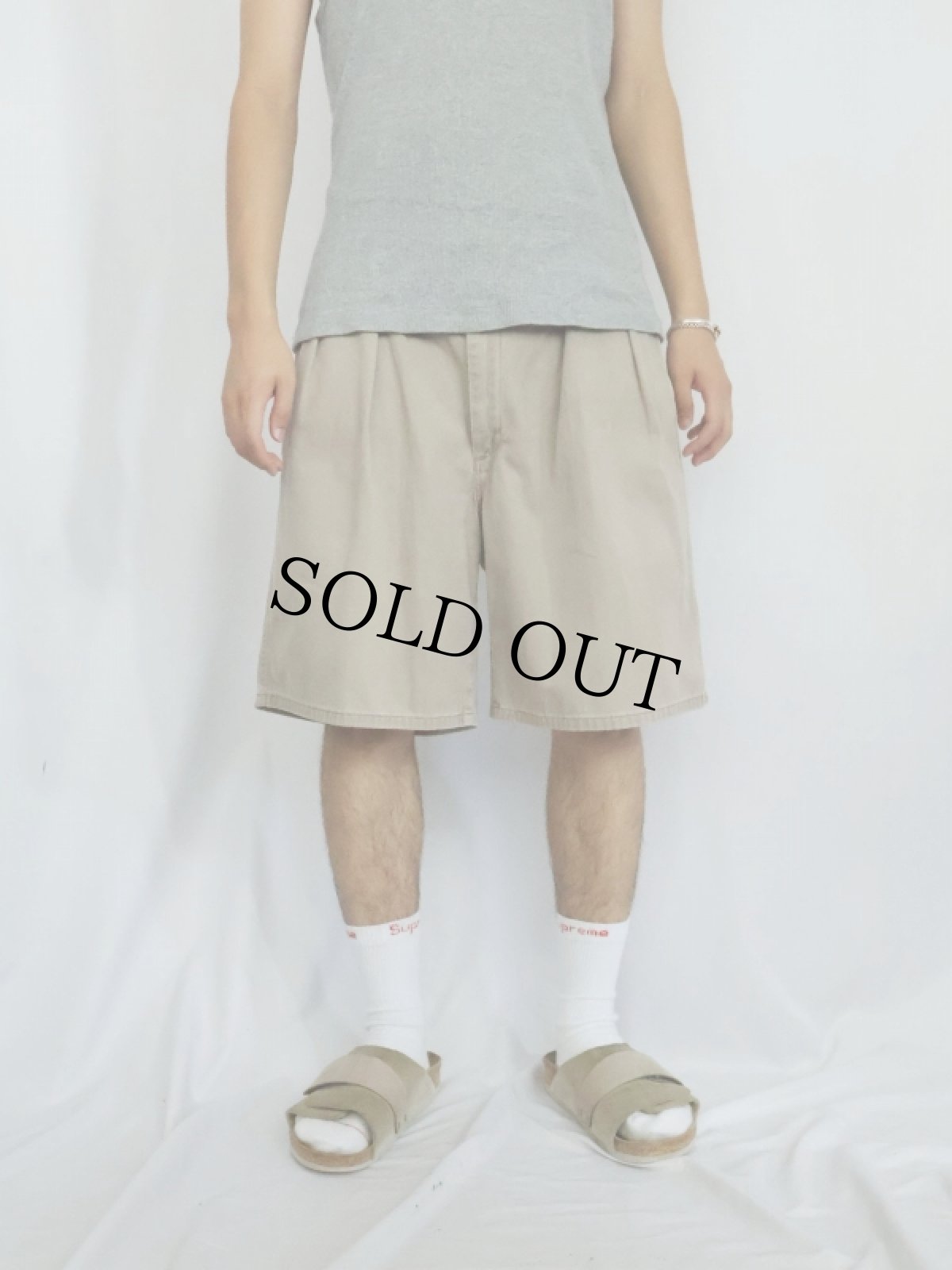 画像2: 90's POLO Ralph Lauren USA製 "POLO CHINO" 2タック チノショーツ W35 (2)