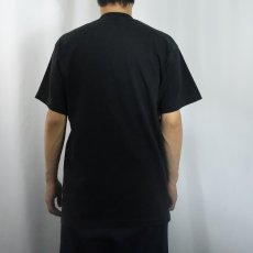 画像3: 90's USA製 イラストプリントTシャツ BLACK L (3)