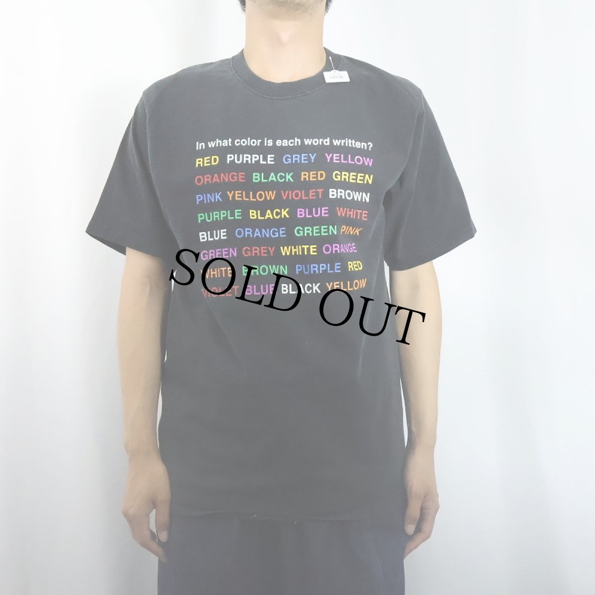 画像2: "In what color is each word written?" プリントTシャツ BLACK M (2)