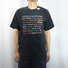 画像2: "In what color is each word written?" プリントTシャツ BLACK M (2)
