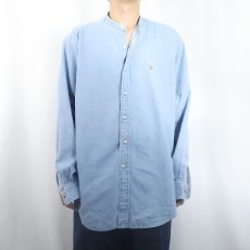 画像2: POLO Ralph Lauren "POSTBOY" バンドカラー デニムシャツ M (2)