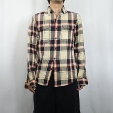画像2: Ralph Lauren RRL チェック柄 ヘビーネルシャツ S (2)