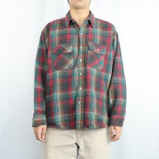 画像2: FIVE BROTHER チェック柄 ヘビーネルシャツ 2XL (2)