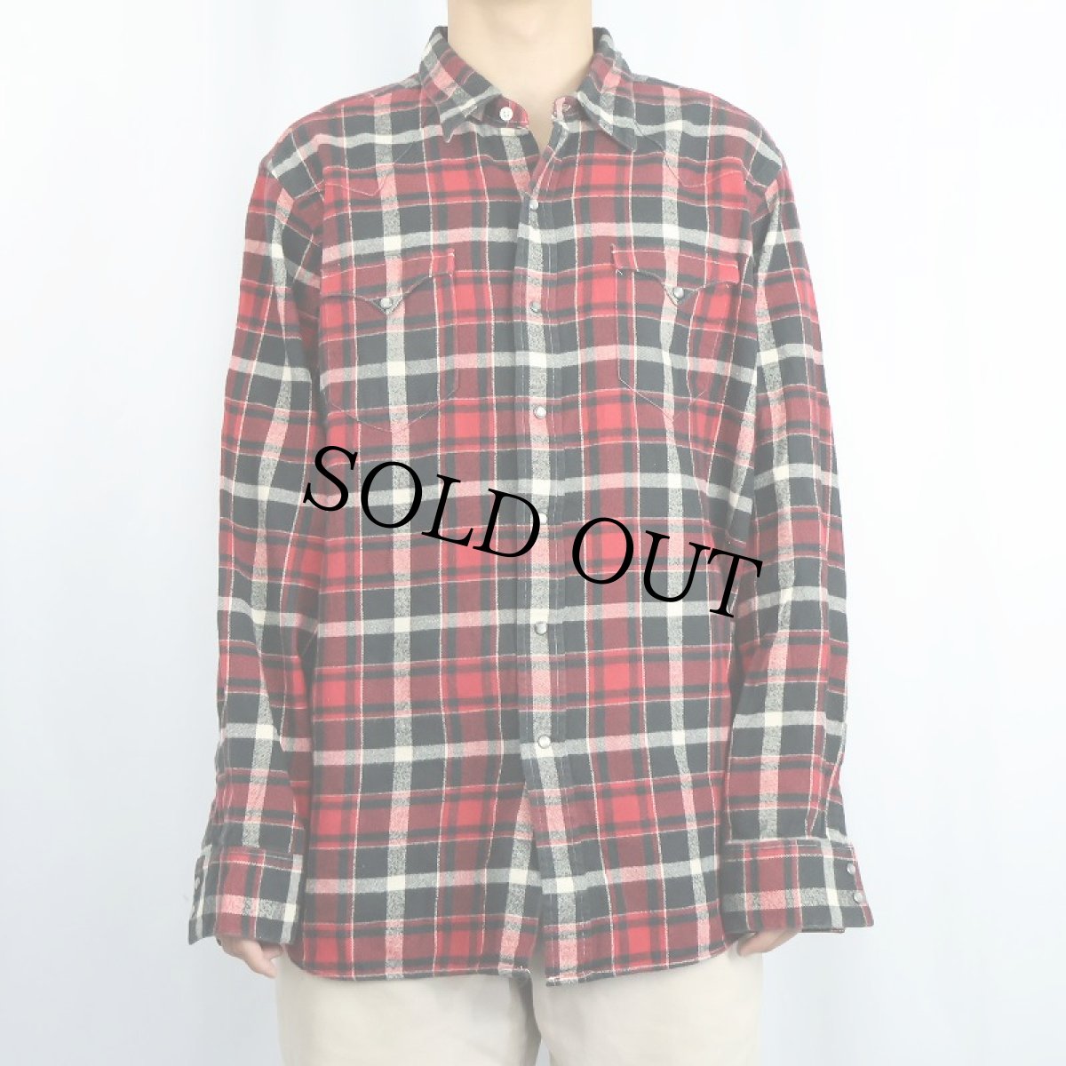 画像2: POLO Ralph Lauren "NEW CLASSIC WESTERN" チェック柄 ライトネル ウエスタンシャツ XL (2)