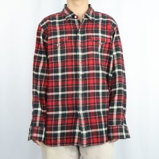 画像2: POLO Ralph Lauren "NEW CLASSIC WESTERN" チェック柄 ライトネル ウエスタンシャツ XL (2)