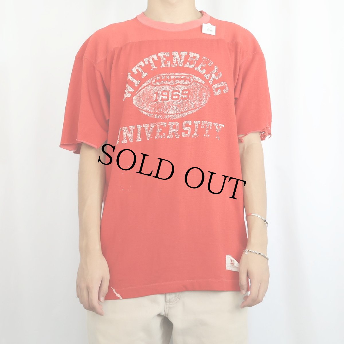画像2: 60's Champion "WITTENBERG UNIVERSITY" レーヨンフットボールTシャツ L (2)