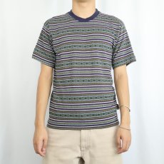 画像2: 90's BUGLE BOY USA製 ジャガードTシャツ L (2)