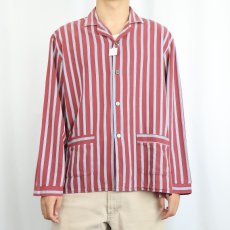 画像2: Armorial Chemises ストライプ柄 コットンオープンカラーシャツ (2)