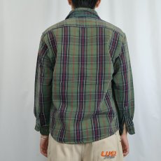 画像3: FIVE BROTHER チェック柄 ヘビーネルシャツ L (3)