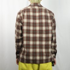 画像3: 70's PENDLETON USA製 オンブレーチェック柄 ウールオープンカラーシャツ L (3)