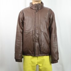 画像2: 90's〜 Eddie Bauer レザー ダウンジャケット XL (2)