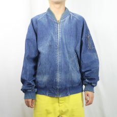 画像2: 〜90's Eddie Bauer "MA-1 TYPE" デニムジャケット L (2)