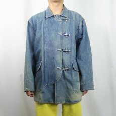 画像2: 80〜90's POLO COUTRY Ralph Lauren USA製 デニムファイヤーマンジャケット L (2)