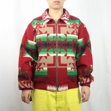 画像2: PENDLETON USA製 ネイティブ柄 メルトンウール ジャケット L (2)