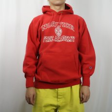 画像2: 90's Champion REVERSE WEAVE USA製 "NORWICH FREE ACADEMY" プリントスウェットフーディー XL (2)