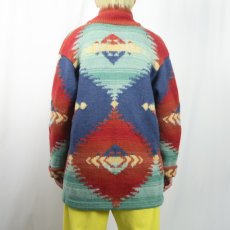 画像3: LAUREN Ralph Lauren ネイティブ柄 ウールニットガウン M (3)