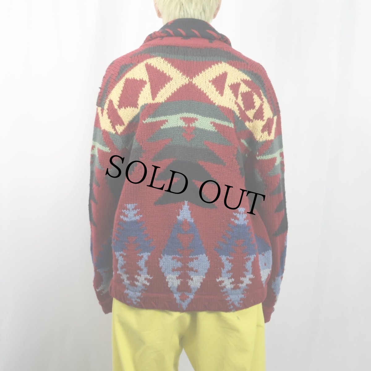 画像3: 80〜90's Ralph Lauren COUNTRY ネイティブ柄 ウールニットガウン S (3)