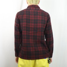 画像3: 50's PENDLETON USA製 オンブレーチェック柄 ウールオープンカラーシャツ M (3)