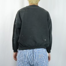 画像3: Champion ロゴ刺繍 ペンキペイント スウェット BLACK (3)
