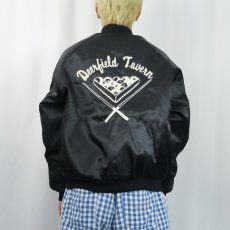 画像3: 80's Wear guard USA製 チェーン刺繍 裏キルティング ナイロンスタジャン L (3)