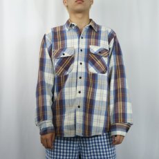 画像2: 80's FIVE BROTHER USA製 裏キルティング ヘビーネルシャツ L (2)