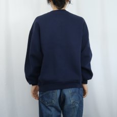 画像3: 90's RUSSELL ATHLETIC USA製 前V 無地スウェット NAVY L (3)